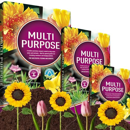 Multi Purpose Compost Bags With Nutrient Rich Formula & Improved Water Retention Ideal For Garden Use, Outdoor Plants, Tubs, Pots & Hanging Baskets (120 Litre Bags (2 x 60 Litres))