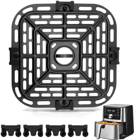 GXF Air Fryer Replacement Parts for Instant Pot Vortex Plus 6 in 1 3.8L Air Fryer Oven, 7.5''×7.5'' Square Food Grade Air Fryer Grill Pan Grill Plate Crisper Plate Accessories Tray Rack