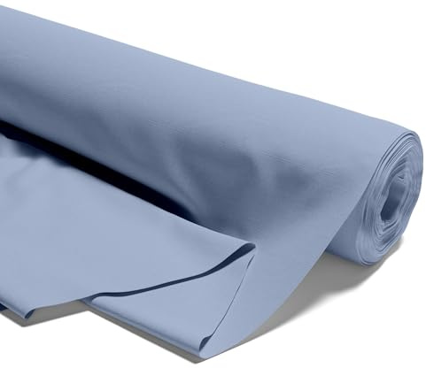 Stoff Meterware Baumwollstoff 2 M x 160 cm - Stoffe zum nähen aus reine baumwolle fabric futterstoff dekostoff für patchwork canvas und sewing nähstoff Oeko-Tex 8. Schmutziges Blau
