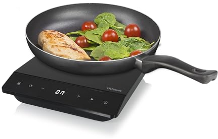 Tristar Fornello a induzione, ⌀19 cm, 10 livelli di potenza, 2000 W, efficienza energetica, timer integrato, con protezione da surriscaldamento, IK-6161, nuovo, singolo