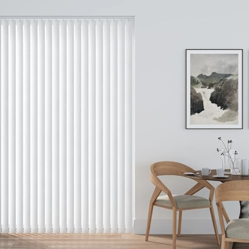 Premium Made to Measure Custom Vertical Blinds - Cloud - Complete Set with Vertical Blind Slats & Rail (Upto 150cm Wide X 130cm Drop)