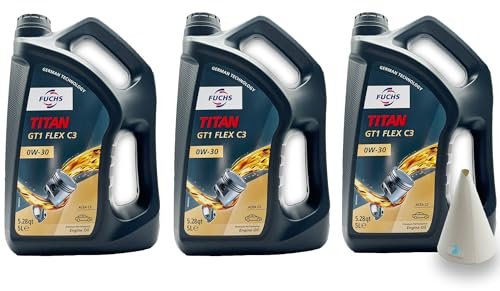 15 L Fuchs Titan GT1 FLEX C3 0W-30 | kompatibel mit VW 504 00/507 00 | MB 229.31 | 229.51 | 229.52 | kompatibel mit PORSCHE C30 | kompatibel mit BMW LONGLIFE-04 | SAE 0W30 | mit Trichter
