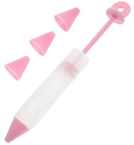 Garneck Penna Per Scrivere a Inchiostro e Penna Fai Da Te Per Decorare Torte in Silicone Punte Staccabili, Accessorio Per Dessert e Dolci, Utensile Per Pasticceria 4 Ugelli, Kit Per Biscotti e Creme