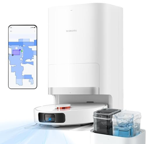 XIAOMI Robot Vacuum X20+ Saugroboter Mit mit Absaugstation und 4L/4L Frisch- & Altwassertank - 2 rotierende, Auto-Trocknung Wischmops, Bis 280m² wischen, 6000Pa Saugkraft, LDS-Navigation
