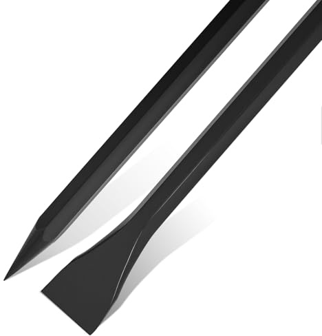 Leriton 60 (5ft) Chisel Digging Bar 13Lb (6.2kg) Pencil Point Wrecking Pry Road Bar Post Hole Diggers for Digging Prying of Dirt and Large Rocks