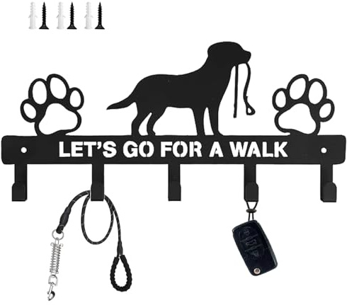 Ganci Decorativi per Cappotti per cani, Supporto a parete per Guinzaglio per cani con 5 ganci, da parete, Gancio Portachiavi Decorativo Multifunzionale, per Casa, Cucina, Bagno
