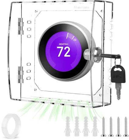 Alansxinny Thermostat Lock Box Upgrade Thickened with Key Transparent AC Lock Box Cover is Suitable for Wall thermostats, Suitable for 4.72×4.72×2 inches or Smaller