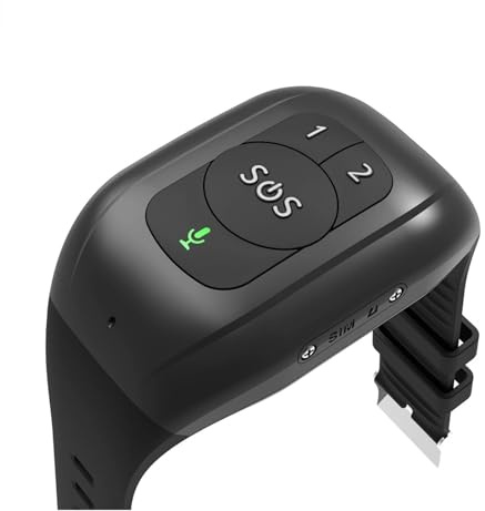 Pulsera de Seguimiento GPS 4G for Personas Mayores, localizador Inteligente con Alerta detección caídas, botón SOS, Llamada Emergencia, rastreador Impermeable 1000 mAh(Black)