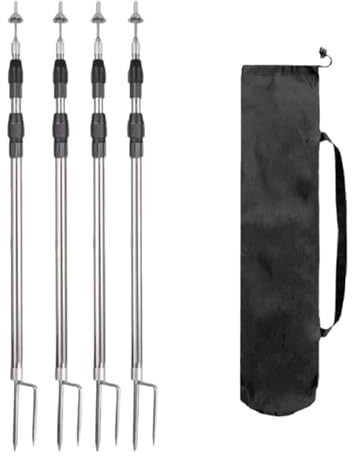 pistro 4er Set Teleskopstangen für Zelt, Ersatz für Markisen und Überdachungen - Aluminium Teleskopstangen für Sonnensegel, Camping und Outdoor- 2.5 m
