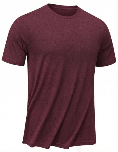 PINSPARK Sportskjorta för män, snabbtorkande, funktionströja som andas, sport, t-shirts, löpskjorta, kortärmad träningströja, Djuprått, M