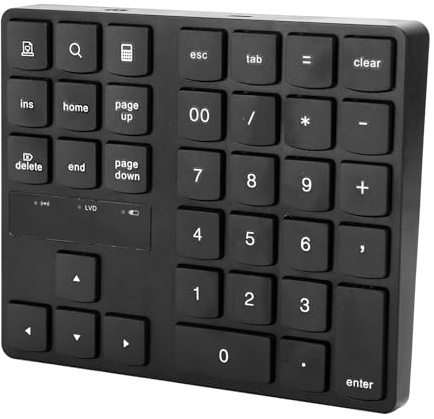 SUNGOOYUE Tastierino Numerico Wireless, 35 Tasti, Tecnologia 2.4G, Design Mini Portatile, Portata 10M, Plug and Play Compatibile con e Mac