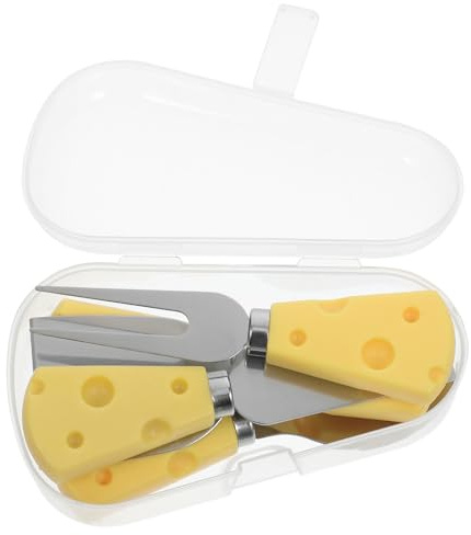 MUSISALY Juego de 6 Utensilios para Queso y Mantequilla en Acero Inoxidable, Incluye Cuchillos para Untar, Tenedor, Espátula y Caja de Almacenamiento, Adecuado para Tabla de Charcutería