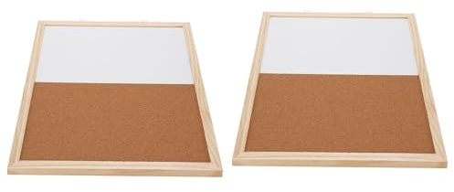 AUNMAS Tableau Blanc en Liège combiné, Tableau Magnétique Effaçable à Sec, Combinaison de 2 Pièces 30x40 Cm pour l'école, le Bureau et la Maison