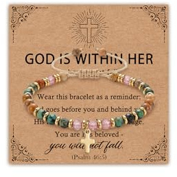 Christian Cross Bracelets for Women, Adjustable Religious Jewelry | Inspirational Christian Gifts for Baptism Communion Everyday Wear