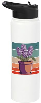Hyacinth Flower Gardener Nature Lover Garden Cool Bouquet Stainless Steel Insulated Water Bottle