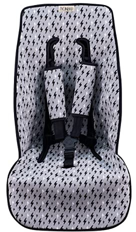 JYOKO KIDS Universal Matratze gepolsterten + Schutz des gepolsterten Geschirr für Kinderwagen (BLACK RAYO)