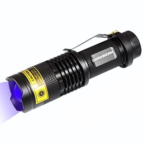 DARKBEAM Torce UV 365nm Luce Torcia ultravioletta LED Mini rilevatore di torcia portatile portatile per macchie di animali da compagnia urina cane Anti-contraffazione, polimerizzazione della resina