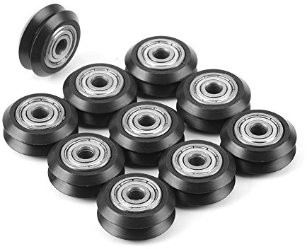 10st V Spårlager Styrrulle rullager POM Passiv rund remskiva för 3D-skrivare, 25mmx11mmx5mm