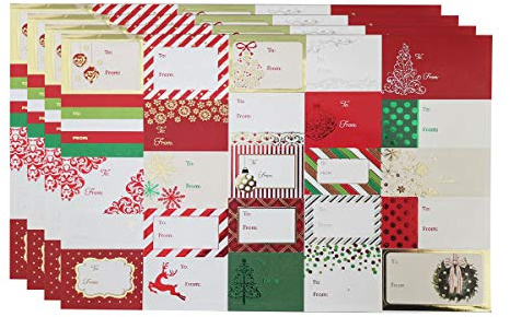 Christmas Sticker Labels,Self Adhesive Stickers Holiday Name Decals for Present/Wrapping Paper Decorations
