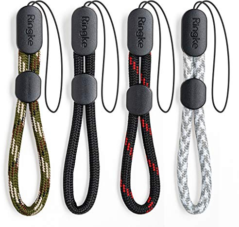 Ringke Cordon Dragonne Courte [4 Pack] Compatible avec un Téléphone Portable, des Étuis de Téléphone, des Clés, des Appareils Photo, et Plus