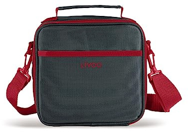 LIVOO SEP126V Sac à Repas Isotherme, Lunch Box | Avec 3 Boîtes Alimentaires Hermétiques 580 ml Incluses | Rouge