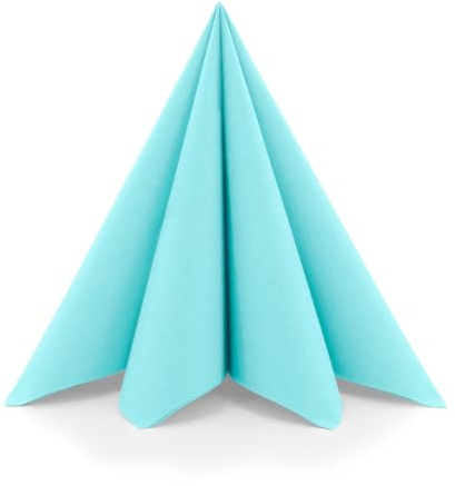 Mank GmbH Airlaid Servietten 40 x 40 cm Neutral perfekt für Gastronomie und Feiern stoffähnlich und saugstark 50 Stück (Sky)