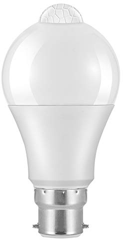 Powstro Ampoules LED intelligentes à détecteur de mouvement – B22 PIR 12 W Blanc froid 6000 K Veilleuse marche/arrêt automatique pour escaliers, garage, couloir, cour, couloir, patio, abri auto (lot