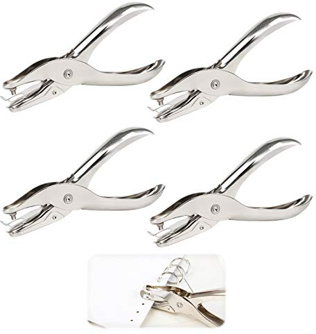 4 perforatori a foro singolo, in metallo, con foro singolo, capacità multipla, per fai da te, etichette, vestiti, biglietti, album di ritagli, 4 pezzi