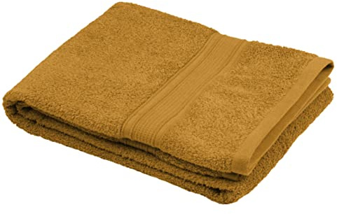 Stof Badetuch – Größe 70 x 140 cm – 100% Bio-Baumwolle – Farbe Curry – Modell Lagune – Wäsche bei 40 °C – außergewöhnliche Qualität