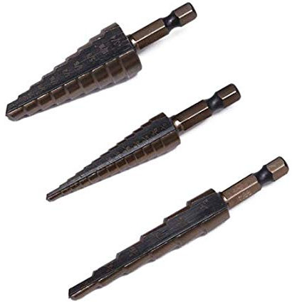HARDEN 614173 metal step drill bit set 3pcs 3/16-3/4 titanium coated