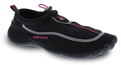 Body Glove Wasserschuhe für Damen, Wassersocken, Riverbreaker, Wasserschuhe, Damen, Strandschuhe, Schwimmschuhe, Aquaschuhe, schnelltrocknend, Black / Neon Pink, 39 EU