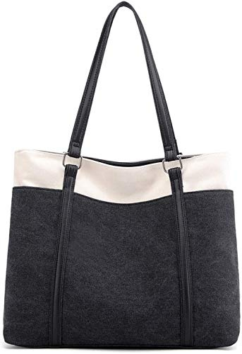 zhongningyifeng Tragetasche für Damen, große Segeltuch-Schultertasche für Reisen, Arbeit, Handtasche, mehrere Taschen