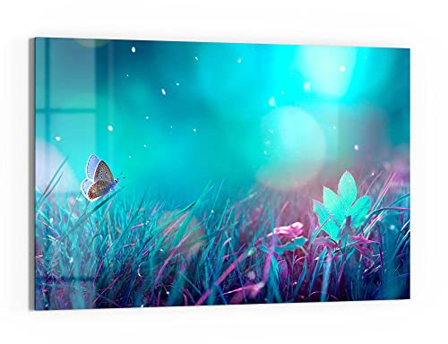 DEQORI Glas-Magnettafel | 60x40 cm groß | Motiv Märchenhafte Wiese | Memo-Board aus Glas | Magnetboard inkl. Magnete, Stift & Tuch für Küche & Büro | Tafel magnetisch & beschreibbar
