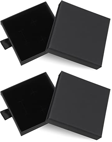 Opopark 2 Stücke Schmuck Box Schmuckkasten Schmuckschatulle Schmuck Organizers Schmuckaufbewahrung Schmuckbox Schachtel Schwarz Geschenkbox für Armbänder Armreife