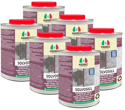 MARBEC Solvosill ® 1KGx6Pz | Smacchiatore solvente forte per la rimozione di oli, grassi lubrificanti, cere di candela, colle e silicone.