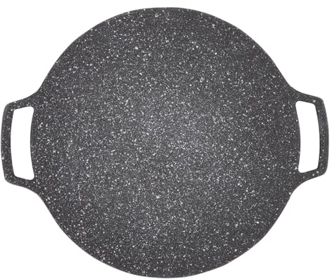 Parrilla Antiadherente Coreana, Placa Barbacoa Redonda, Sartén Parrilla Circular 30cm Gas