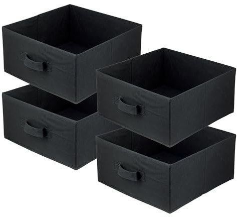 lavita Storage Box | Faltbare Aufbewahrung Boxen 31 x 31 x 15 cm | Schubladen-Organizer Box | Ordnungssysteme fr Kleidung | Kleideraufbewahrung & Organisation | 4 Stück Schwarz