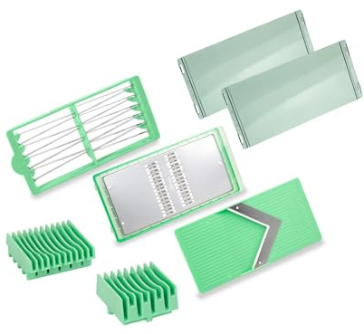 Genius Genius Nicer Dicer Exclusive Zubehör-Set 5-tlg., Tomaten-Gemüse-Schneider mit Schutzabdeckung, Gemüsereib Einsatz für Julienne