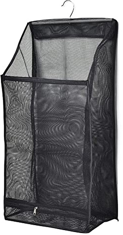 Hängende Netztasche, zusammenklappbarer Wäschekorb mit robustem Aufhänger, 34 x 19 x 65 cm