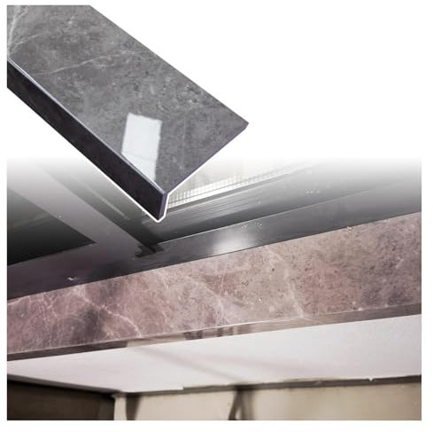 paragradino per davanzale della finestra, Copridavanzale grigio, piastra protettiva for bordi di finestre a bovindo in stile marmo, protezione for davanzali di finestre da cucina/camera da letto,(100x