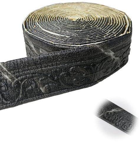 Bocguy Molduras decorativas autoadhesivas, 10 m, listones de esquina de papel pintado, molduras de techo autoadhesivas, para pasillos, techos, esquinas, decoración del hogar, negro