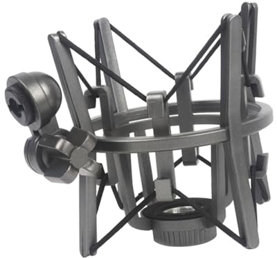 TOYANDONA Supporto Microfono Antivibrante Plastica Per Microfono Condensatore Regolabile e Facile Da Installare Con Isolamento Acustico e Adattatore Per Asta Microfonica