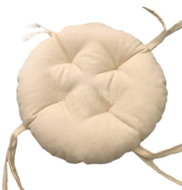 Bequemes elastisches rundes Stuhlkissen für Barhocker, Bürostühle, Bistrostühle, 25 cm Durchmesser, dick, beige, Sitzkissen, Möbelhocker, Kissen