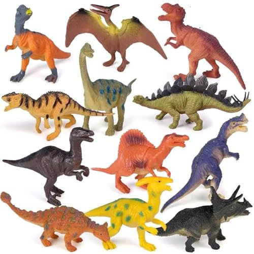 12 Stück Tiere Figuren Tiere Spielzeug, Dinosaurier Tiere-Figuren Set Tierfiguren Wald Spielfiguren Tiere Set Waldtierfiguren Waldtiere Figuren Plastiktiere Mini-Tiere Dinosaurier Figures Safari