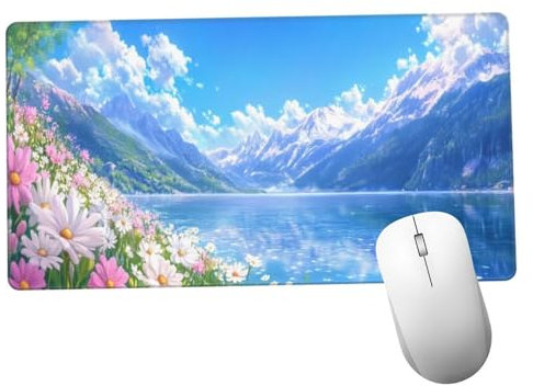 Flor Alfombrilla Ratón 1400x600x3mm Alfombrilla Raton XXL Grande con Base de Goma Antideslizante, Lavable, Accesorios Gaming Mar, Ordenador Gamer Regalos, Mouse Pad Gaming Mejora La Velocida Y584
