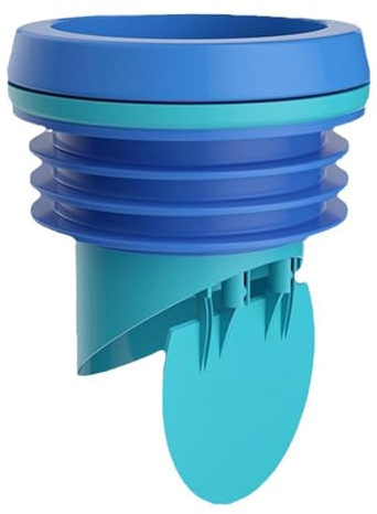 Bridas de inodoro, anillo de goma de brida universal para inodoro con válvula antirretorno, accesorios de inodoro a prueba de fugas se ajustan a calibre de drenaje de 110mm/4.33in (Azul)