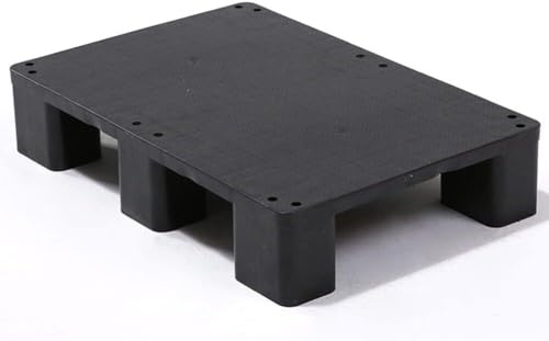 KAnduo Kunststoffpallet Kunststoffpalette for Lager, schwere Lagerplattform for Waren, wasserdicht und feuchtigkeitsbeständig Nestbare Transportpaletten(Black,80x80x12cm)