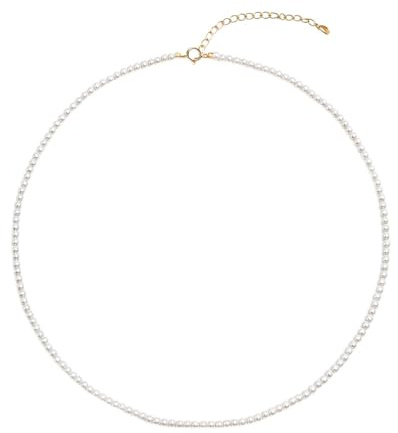 JazRvr Perlenkette Damen, Elegante Perlenkette Lang Für Hochzeiten, Partys Und Täglichen Gebrauch, Perlenkettes Mit 12 Cm Länge Und 7,5 Cm Breite