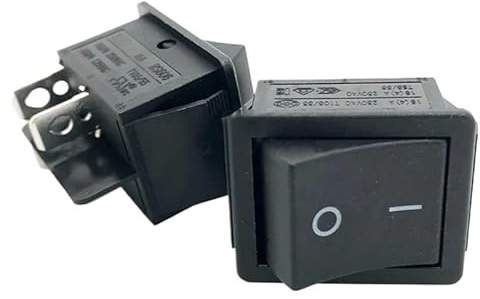 Interrupteur marche/arrêt RS606 4 broches noir KCD4 avec plaque déformée 16 A/250 V