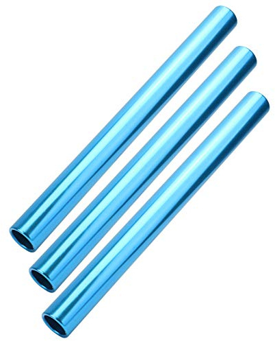 Cryfokt Stafettbatonger Av Aluminiumlegering för Friidrott - Set med 3 - Lämplig för inomhus och Utomhustävlingar i Ljusa Färger (Blå)
